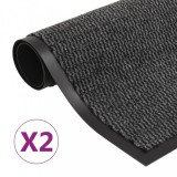 vidaXL 2 db antracitszürke négyszögletes szennyfogó szőnyeg 60 x 90 cm