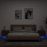 vidaXL 2 db barna tölgy színű éjjeliszekrény LED-világítással