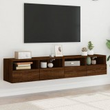 vidaXL 2 db barna tölgy színű szerelt fa fali TV-szekrény 80x30x30 cm