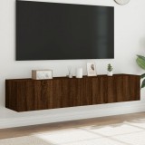 vidaXL 2 db barna tölgyszínű fali TV-szekrény LED-del 80x35x31 cm