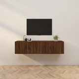 vidaXL 2 db barna tölgyszínű falra szerelhető TV-szekrény 80x34,5x40cm