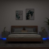 vidaXL 2 db betonszürke fali éjjeliszekrény LED-világítással