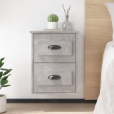 vidaXL 2 db betonszürke falra szerelhető éjjeliszekrény 41,5x36x53 cm