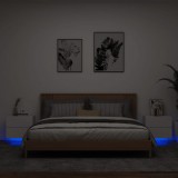 vidaXL 2 db fehér falra szerelhető éjjeliszekrény LED-világítással