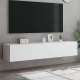 vidaXL 2 db fehér falra szerelhető TV-szekrény LED-del 60x35x31 cm