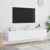 vidaXL 2 db fehér falra szerelhető TV-szekrény LED-del 80x35x31 cm