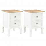 vidaXL 2 db fehér MDF éjjeliszekrény 35 x 30 x 49 cm