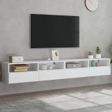 vidaXL 2 db fehér szerelt fa fali TV-szekrény 100 x 30 x 30 cm