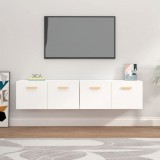 vidaXL 2 db fehér szerelt fa faliszekrény 80 x 35 x 36,5 cm