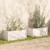 vidaXL 2 db fehér tömör fenyőfa kerti virágtartó 100 x 50 x 50 cm