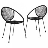 vidaXL 2 db fekete PVC rattan kerti szék