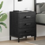 vidaXL 2 db fekete tömör fenyőfa éjjeliszekrény 40x30x55 cm