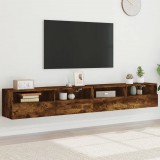 vidaXL 2 db füstös tölgy színű szerelt fa TV-szekrény 100 x 30 x 30 cm