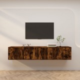 vidaXL 2 db füstös tölgyszínű fali TV-szekrény 100 x 34,5 x 40 cm