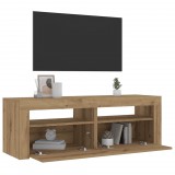 vidaXL 2 db kézműves tölgy színű éjjeliszekrény LED-del 60 x 35 x 40cm