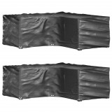 vidaXL 2 db L-alakú kerti bútorhuzat 12 fűzőlyukkal 185x185x70 cm