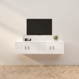 vidaXL 2 db magasfényű fehér fali TV-szekrény 80 x 34,5 x 40 cm