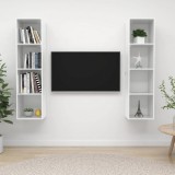 vidaXL 2 db magasfényű fehér forgácslap fali TV-szekrény