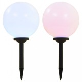 vidaXL 2 db napelemes kültéri led gömblámpa, 30 cm rgb