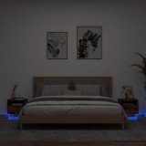 vidaXL 2 db sonoma tölgy színű éjjeliszekrény LED-ekkel 40x39x37 cm