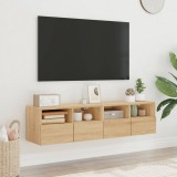 vidaXL 2 db sonoma-tölgyszínű szerelt fa fali TV-szekrény 60x30x30 cm