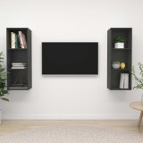 vidaXL 2 db szürke forgácslap falra szerelhető TV-szekrény