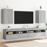 vidaXL 2 db szürke sonoma szerelt fa fali TV-szekrény 40,5x30x60 cm