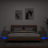 vidaXL 2 db szürke sonoma színű fali éjjeliszekrény LED-világítással