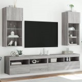 vidaXL 2 db szürke sonoma színű TV-szekrény LED-ekkel 40,5x30x90 cm