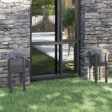 vidaXL 2 db szürke tömör fenyőfa kerti virágtartó 31 x 31 x 70 cm