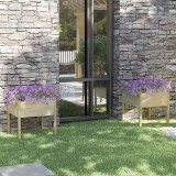 vidaXL 2 db tömör fenyőfa kerti virágtartó 70 x 70 x 70 cm