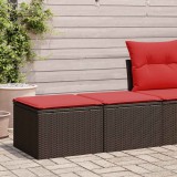 vidaXL 2 részes barna polyrattan akácfa kerti ülőgarnitúra párnákkal