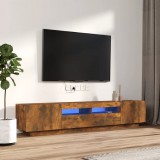vidaXL 2 részes füstös tölgy színű fa TV-szekrény szett LED-lámpákkal