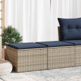 vidaXL 2 részes szürke polyrattan akácfa kerti ülőgarnitúra párnákkal