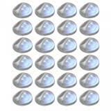 vidaXL 24 db ezüstszínű kerek kültéri napelemes led falilámpa