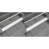 vidaXL 2db lineáris rozsdamentes acél buborék zuhany lefolyó 930x140mm