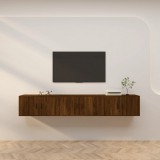 vidaXL 3 db barna tölgyszínű falra szerelhető TV-szekrény 80x34,5x40cm