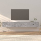 vidaXL 3 db betonszürke fali TV-szekrény 100 x 34,5 x 40 cm