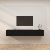 vidaXL 3 db fekete falra szerelhető TV-szekrény 80 x 34,5 x 40 cm
