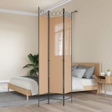 vidaXL 3-panelos válaszfal Bézs 120 x 220 cm Szövet