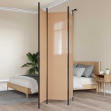 vidaXL 3-panelos válaszfal Bézs 150 x 220 cm Szövet