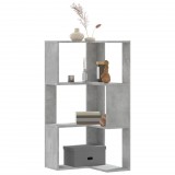 vidaXL 3 szintes betonszürke szerelt fa sarok könyvespolc 50x50x102 cm