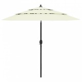 vidaXL 3 szintes homokszínű napernyő alumíniumrúddal 2,5 m