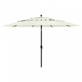 vidaXL 3 szintes homokszínű napernyő alumíniumrúddal 3,5 m