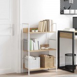 vidaXL 3 szintes tölgyszínű szerelt fa könyvespolc 60 x 27,6 x 90,5 cm