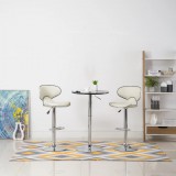 vidaXL 323647 Bar Stools 2 pcs Cream Faux Leather