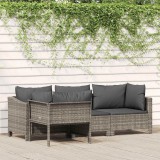 vidaXL 4 darabos szürke polyrattan kerti bútor szett párnákkal