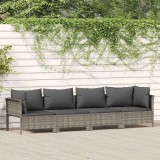 vidaXL 4 darabos szürke polyrattan kerti bútor szett párnákkal
