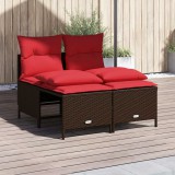 vidaXL 4 db barna polyrattan kerti kanapégarnitúra párnákkal