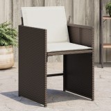 vidaXL 4 db barna polyrattan kerti szék párnával